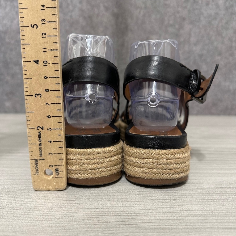 Naturalizer Espadrille Platform Sandals Black Leather Ankle Strap Women 7.5 - Picture 8 of 10